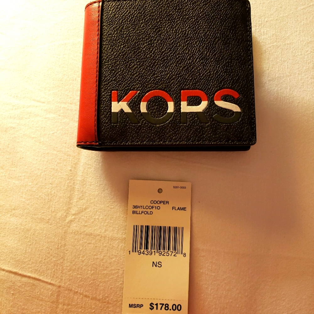 NWT Michael Kors Cooper Flame BillFold
